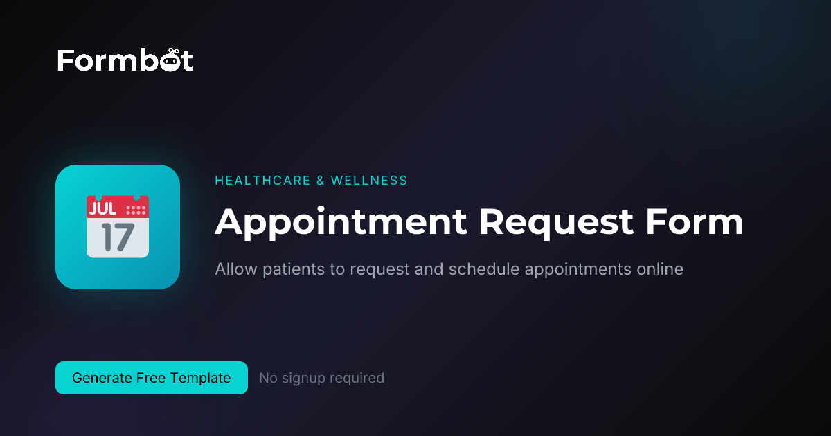 Appointment Request Form | Book Medical Visits | Formbot