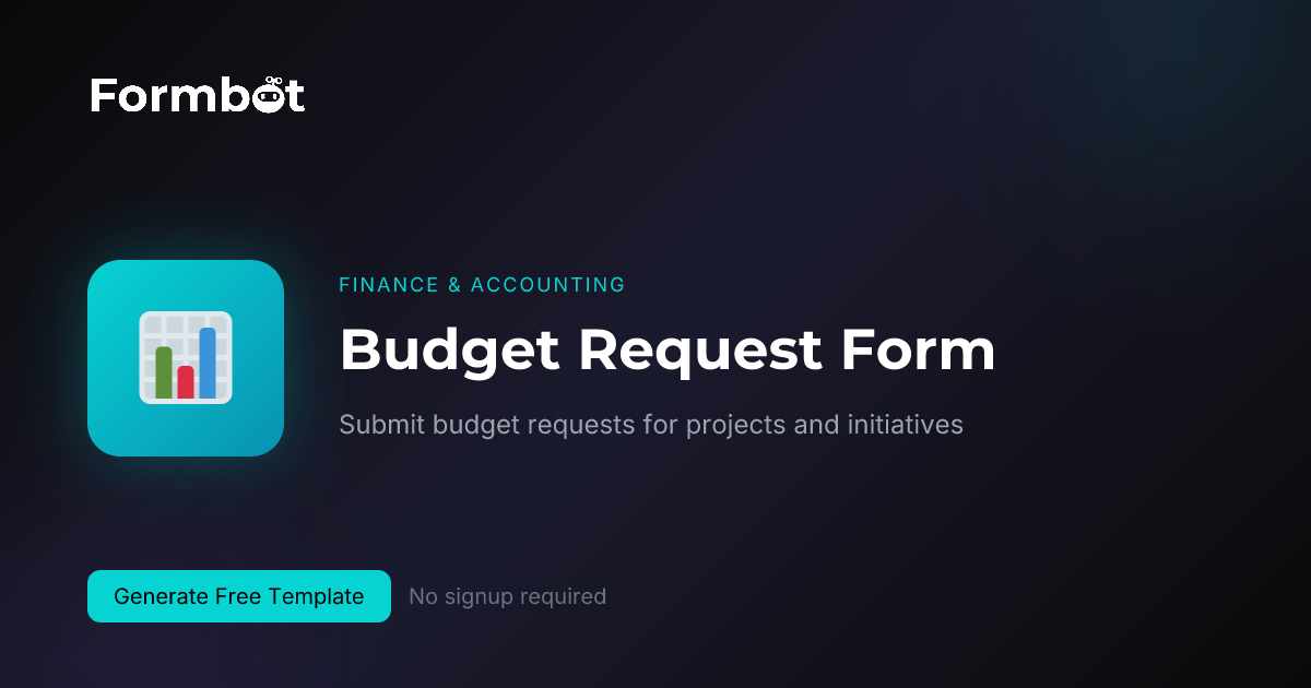 Budget Request Form Template | Financial Planning | Formbot