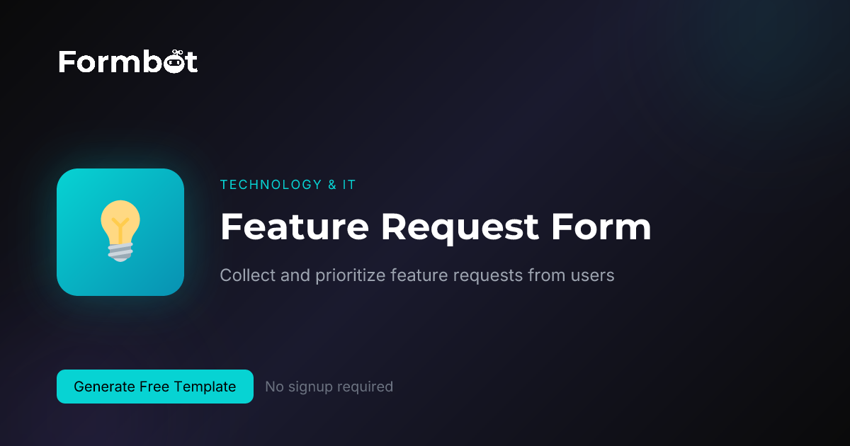 Feature Request Form Template | Product Feedback | Formbot