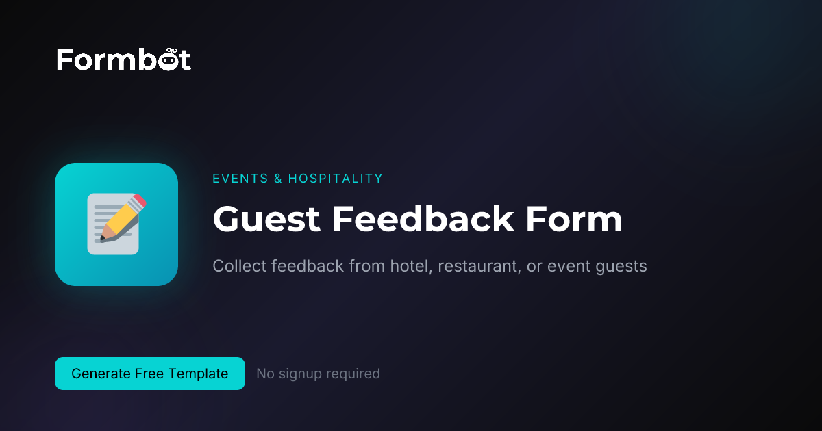 Guest Feedback Form Template | Hospitality Survey | Formbot