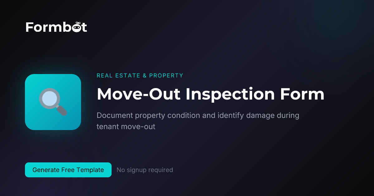 Move-Out Inspection Form Template | Property Management | Formbot