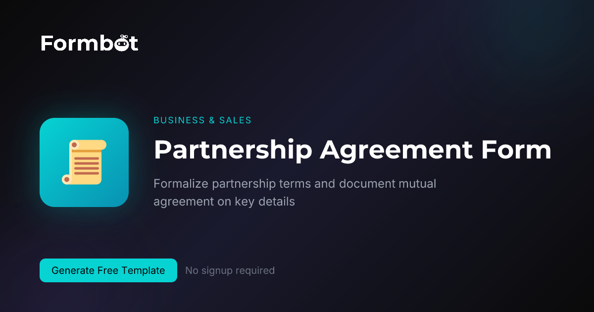 Free Partnership Agreement Form Template | Formbot