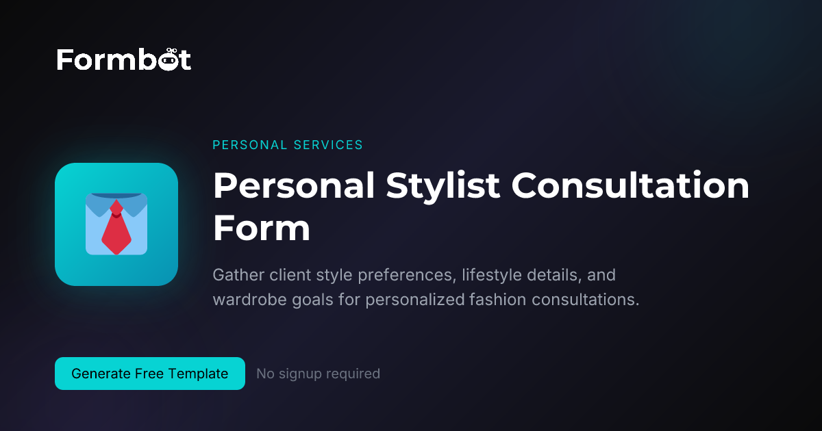 Personal Stylist Consultation Form Template | Fashion Intake Form