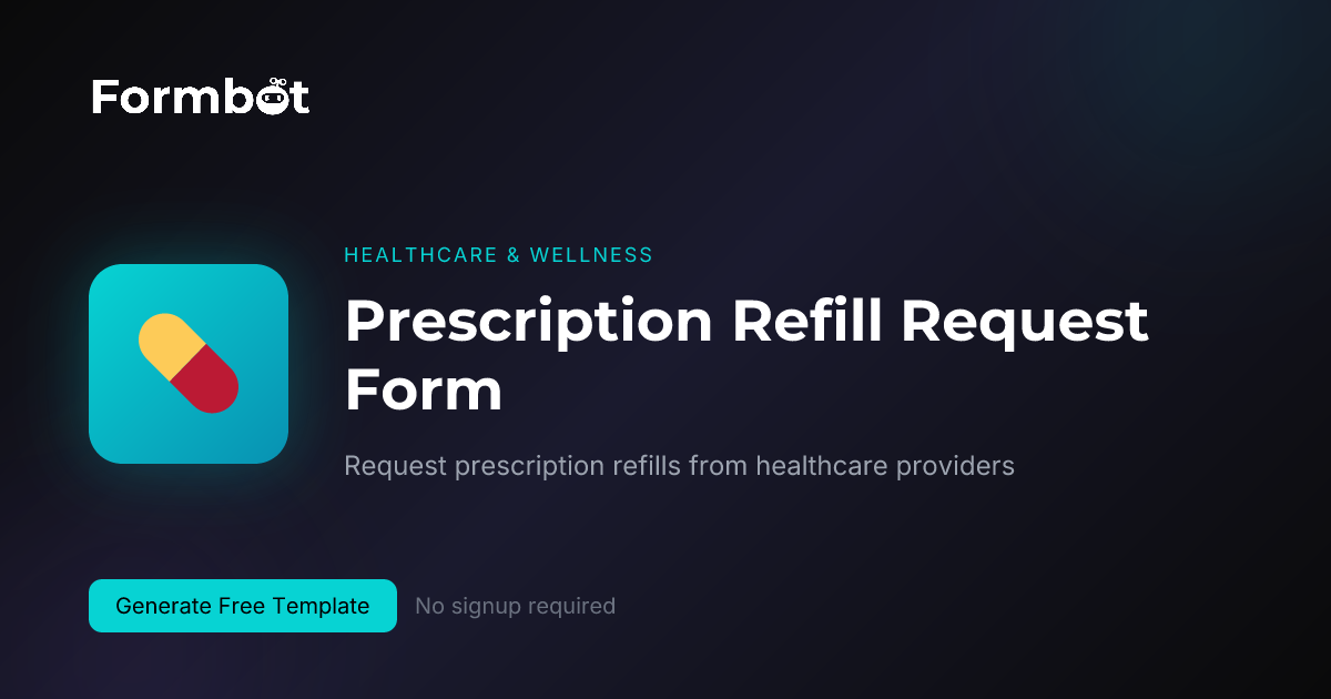 Prescription Refill Request Form | Patient Portal | Formbot