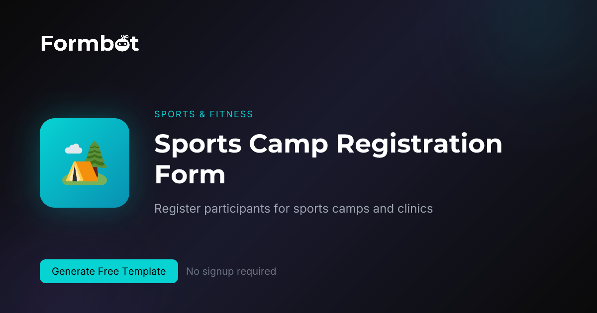 Sports Camp Registration Form Template | Youth Camp Sign-Up | Formbot