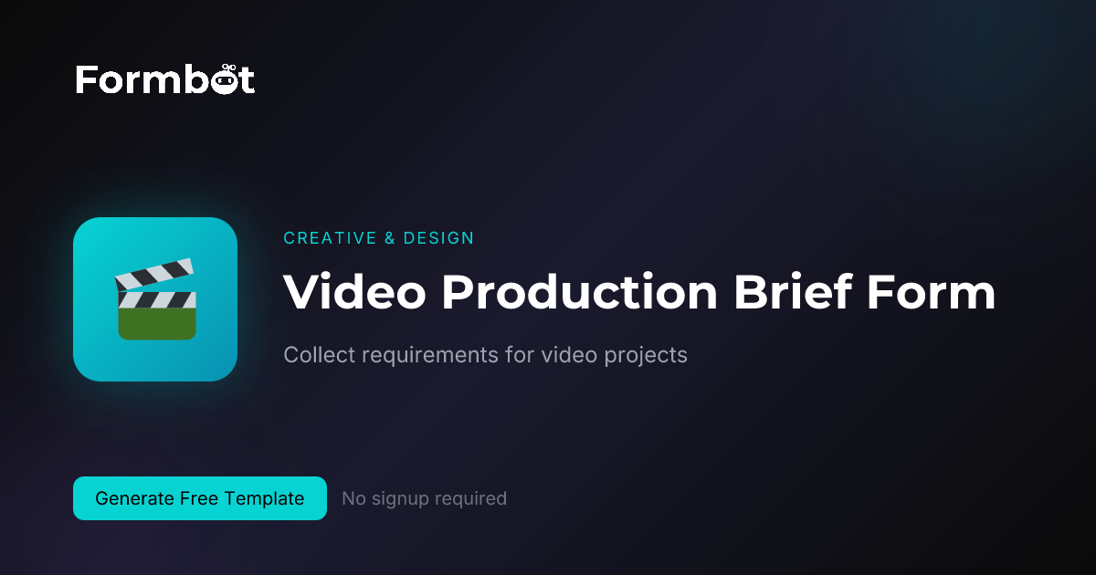 Video Production Brief Form Template | Video Project | Formbot